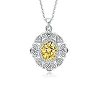 NTALJC Plated Necklace Sets for Women Necklace Flower with Oval Cubic Zirconia Pendant Necklaces