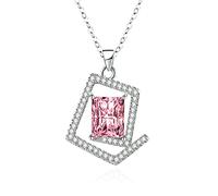 NTALJC Plated Necklace Sets for Women Necklace Rectangle Cubic Zirconia Pendant Necklaces