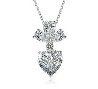 NTALJC Plated Necklace Sets for Women Necklace Teardrop with Heart Cubic Zirconia Pendant Necklaces