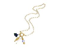 NTALJC pour femme avec perles d'imitation et pendentif unique en fme de coquillage de raisin et de myrtille, texture en acier inoxydable pour un usage