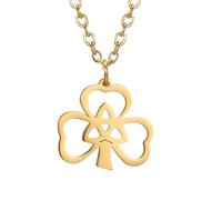 NTALJC Products Sterling Silver St Patricks Day Necklaces For Women And Men, St Patrick Symbol Charm Shamrock Lucky Three Leaf Heart Trinity Knot Triquetra, St Patricks Day Beads Bulk