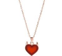 NTALJC Pure Sterling Silver Link Chain Necklace for Women Romantic Red Crystal Eternal Hearts Pendant Necklace Fine Jewelry