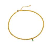 NTALJC ras du cou colé avec pendentif carré incrusté de zircones - Longueur réglable - Pour un usage quotidien