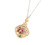 NTALJC ras du cou réglable avec pendentif en fme de lotus en couleur vive pour un usage quotidien décontracté