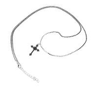 NTALJC Rhinestone Cross Pendant Necklace Long Chain Necklaces with Decorative Cross Charm Chunky Design for Stylish Everyday Wear for Any Occasion