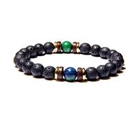 NTALJC s,Vintage Beaded s Natural Phoenix Lapis Black Lava Stone Beads Bangles Elastic Reiki Crystal Jewelry for Men Women,6Mm