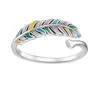 NTALJC S925 Pure Silver Open Ring Colorful Women's Fashion Finger Ring Decoration for Special Occasions