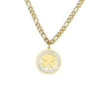 NTALJC Shaped Leaf Clover Necklfor Female Girls, Delicate Crystal Rhinestone Clover - 4 Leaf Clover Necklace, Alhambra Necklace, Happy Clover