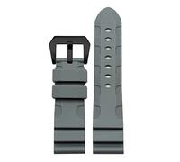 NTALJC Silicone watchband for PAM111 PAM0061 PAM00682 wristband sport watch strap 24mm bracelet waterproof black accessories belt (Color : Black silver calsp, Size : 24mm)
