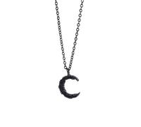 NTALJC Silver Black Moon Pendant Necklace For Women Jewelry Accessories Girlfriend Gift