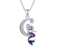 NTALJC Silver Butterfly Dragonfly Hummingbird Axolotl Bunny Cat Dog Frog Guinea Pig Turtle Highland Cow Horse Wolf Sloth Mermaid Phoenix Unicorn Pendant Necklaces Animal Jewellery Gifts for Women