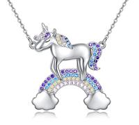 NTALJC Silver Butterfly Dragonfly Hummingbird Axolotl Bunny Cat Dog Frog Guinea Pig Turtle Highland Cow Horse Wolf Sloth Mermaid Phoenix Unicorn Pendant Necklaces Animal Jewellery Gifts for Women