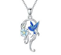 NTALJC Silver Butterfly Dragonfly Hummingbird Axolotl Bunny Cat Dog Frog Guinea Pig Turtle Highland Cow Horse Wolf Sloth Mermaid Phoenix Unicorn Pendant Necklaces Animal Jewellery Gifts for Women