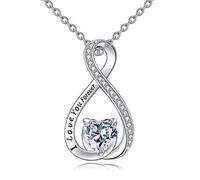 NTALJC Silver Necklace Mother Child/Mother Daughter/Infinity/Heart/Rose Pendant Necklace Jewellery Gift for Women