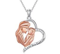 NTALJC Silver Necklace Mother Child/Mother Daughter/Infinity/Heart/Rose Pendant Necklace Jewellery Gift for Women