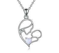 NTALJC Silver Necklace Mother Child/Mother Daughter/Infinity/Heart/Rose Pendant Necklace Jewellery Gift for Women
