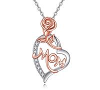 NTALJC Silver Necklace Mother Child/Mother Daughter/Infinity/Heart/Rose Pendant Necklace Jewellery Gift for Women