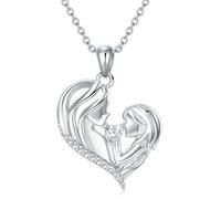 NTALJC Silver Necklace Mother Child/Mother Daughter/Infinity/Heart/Rose Pendant Necklace Jewellery Gift for Women