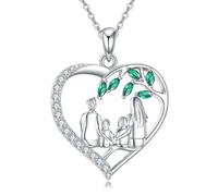 NTALJC Silver Necklace Mother Child/Mother Daughter/Infinity/Heart/Rose Pendant Necklace Jewellery Gift for Women