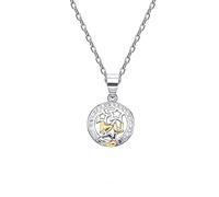 NTALJC Silver Necklace, Silver Hollow Out Sun and Moon I Love YouZirconia Rolo for Party Holiday