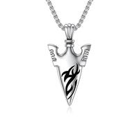 NTALJC Silver Owl Elephant Highland Cow Raven Wolf Hamsa Arrowhead Pendant Necklaces Viking Vintage Jewellery Gifts for Men Women