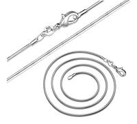 NTALJC Silver S Necklaces With Clasp 1mm Snake Chains Chokers Necklace Women Jewelry Accessories 16-28inch