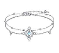 NTALJC Silver Witches Knot/Butterfly/Dragonfly Bracelet Silver Luck Irish Celtic Knot Moon Charm Bracelet Triquetra Wicca Magick Jewelry for Women Girls Gifts