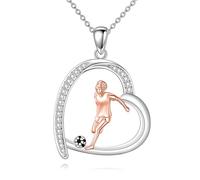 NTALJC Sports Necklace Silver Golf/Football Sport Pendant Jewellery Gift for Women