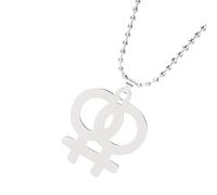 NTALJC Stainless Steel Feminine Astrological Gender Symbol Hollow Clavicle Neck Chain