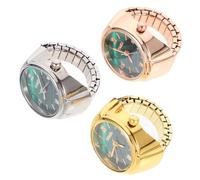 NTALJC Stainless Steel Mini Watch Ring Watch Creative Finger Ring Decorative for Women