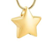 NTALJC Stainless Steel Star Cremation Necklace Ashes Holder Keepsake Memroial Urn Pendant Jewellery For Women Men,2