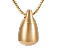 NTALJC Stainless Steel Water Drop Memorial Urn Pendant Human Cremation Keepsake Necklaces For Ashes