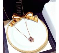 NTALJC Star Shape18k Rose Diamond Pendant Silver Bijou Party Wedding Pendants Chain Necklace For Women Jewelry