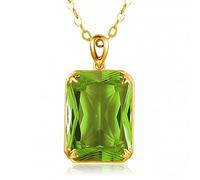 NTALJC Sterling Silve Pendant Necklace Silver Jewelry For Women Natural Stone Peridot 14K Pendants Solid Bijoux