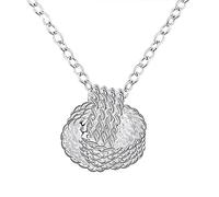 NTALJC Sterling Silver 18 Inch Link Chain Knotted Woven Tennis For Woman Party Jewelry Gift
