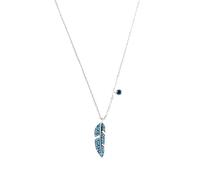 NTALJC Sterling Silver Blue Crystal Leaf Pendant For Women Wedding Jewelry Choker Collar