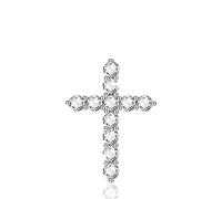 NTALJC Sterling Silver Cross Cz Pendant Necklace Romantic Style Charm Women Jewelry for Girlfriend Valentine's Day Gift