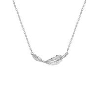 NTALJC Sterling Silver Crystal Leaf Pendant For Women Choker Collares Wedding Party Jewelry Gift
