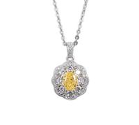 NTALJC Sterling Silver Flower Moissanite Gemstone Wedding Pendant Necklace For Women Jewelry