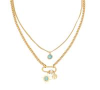 NTALJC Stylish Pendant Necklace Jewelry Accessory with Emerald and Moonstone Accents