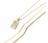 NTALJC superposé, couleur, empilable, chaîne clavicule faite à la main, pendentif rectangulaire, bijoux pour femmes