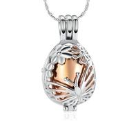 NTALJC Teardrop Cremation Jewelry for Ashes Memorial Urn Necklace Hollow Butterfly Flower Pendant Locket Keepsake for Women Girls-Rose