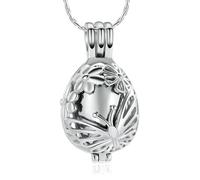 NTALJC Teardrop Cremation Jewelry for Ashes Memorial Urn Necklace Hollow Butterfly Flower Pendant Locket Keepsake for Women Girls-Silver