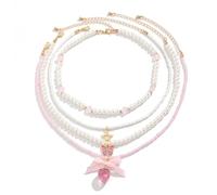 NTALJC tendance avec pendentif en fme de fraise et nœud pour ajouter des perles synthétiques à n'impte quel look élégant. Accessoire de mode