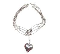 NTALJC tendance en alliage avec pendentif en fme de cœur et épingle adapté aux créateurs de tendance qui cherchent à amélier leur style