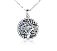 NTALJC Tree of Life Necklace, Women Silver Pendant with Chain, Fine Jewellery, Best Gifts for Wife, Mum and Girlfriend
