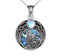 NTALJC Triple Moon Celtic Lotus for Women Sterling Silver Celtic Knot Heart Pendant Abalone Shell Cross Christmas Birthday Gifts for Girls for girls