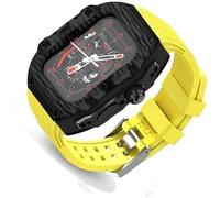 NTALJC Ultra 49mm Fluorine Rubber Watch Strap+Carbonfiber Case Carbon Fiber Modification Kit ,For Replacement Cover Strap,For Iwatch 8 7 6 5 4 SE 45mm 44mm