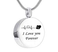 NTALJC Urn Necklace Stainless Steel, Earn Necklace for for Women I Love You Forever Memorial Locket Pendant for Men with Funnel Kit & Bag