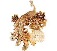 NTALJC Wall Lighting Fixtures Peacock Model Wall Sconce Lamp, European Style Crystal Peacock Wall Light, Retro Multi Color Hand Painted Peacock Wall Lamp for ng Room/Bedroom, Office, Front h Dec